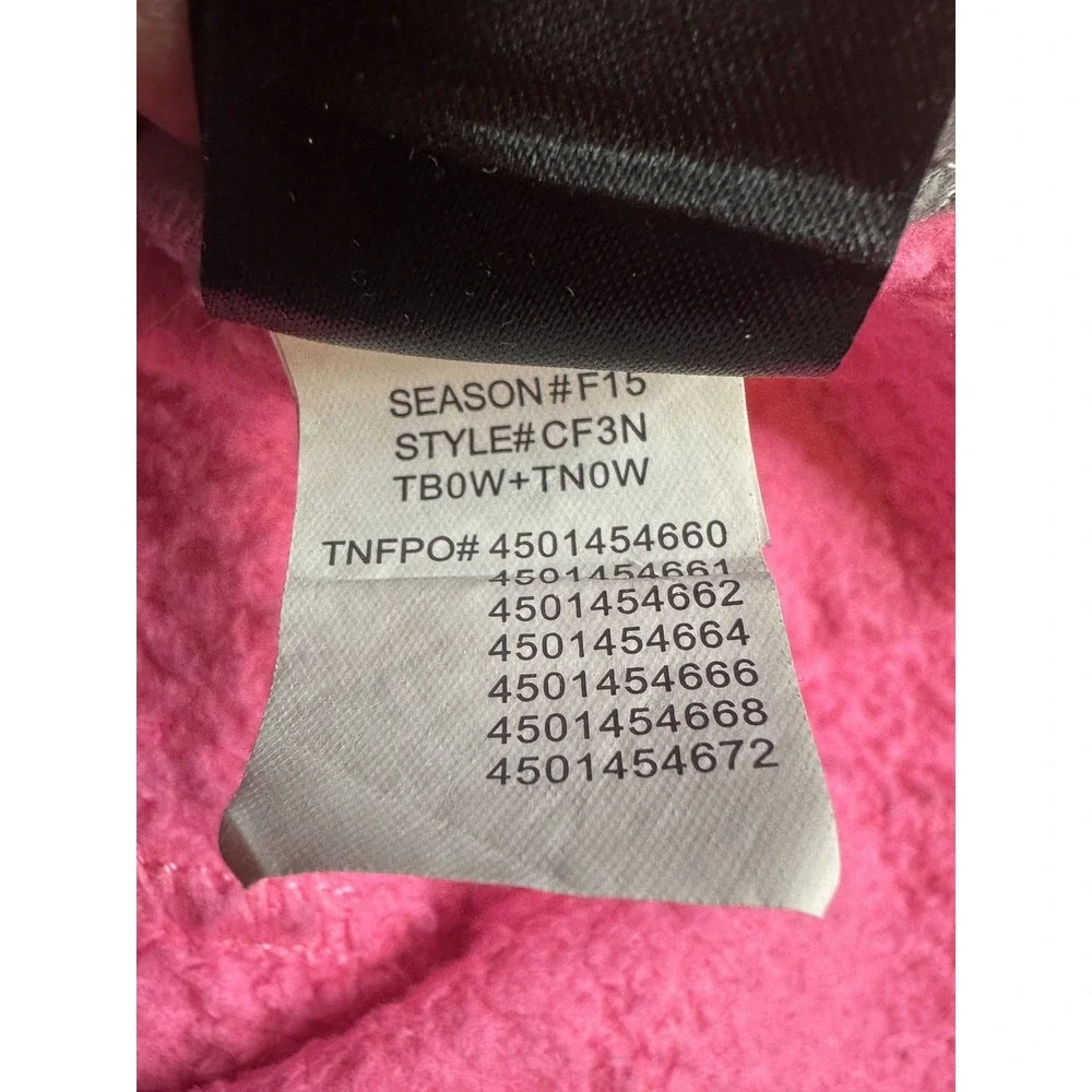 The North Face Jacket Girls XL 18 Pink Fuzzy Fleece Full‎ Zip Pockets Outdoor
